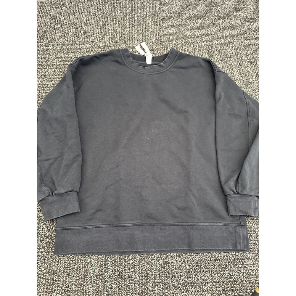 Lululemon Women's SZ 6 Oversized Crew Washed‎ Black Spell Out